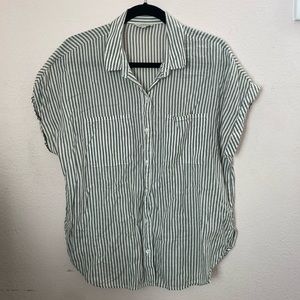 Lucky Brand Gray/White Short-Sleeved Top